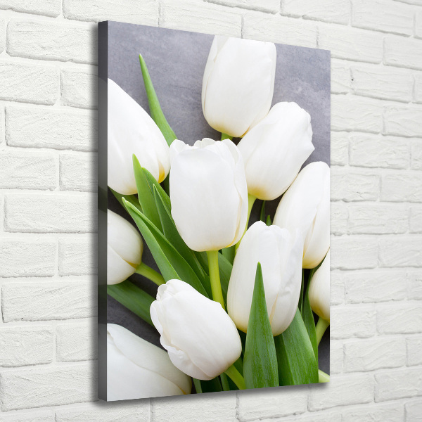 Canvas wall art White tulips