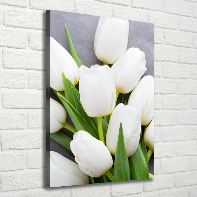 Canvas wall art White tulips