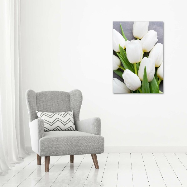 Canvas wall art White tulips