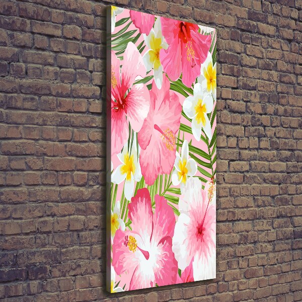 Large canvas wall art Tropical flowers