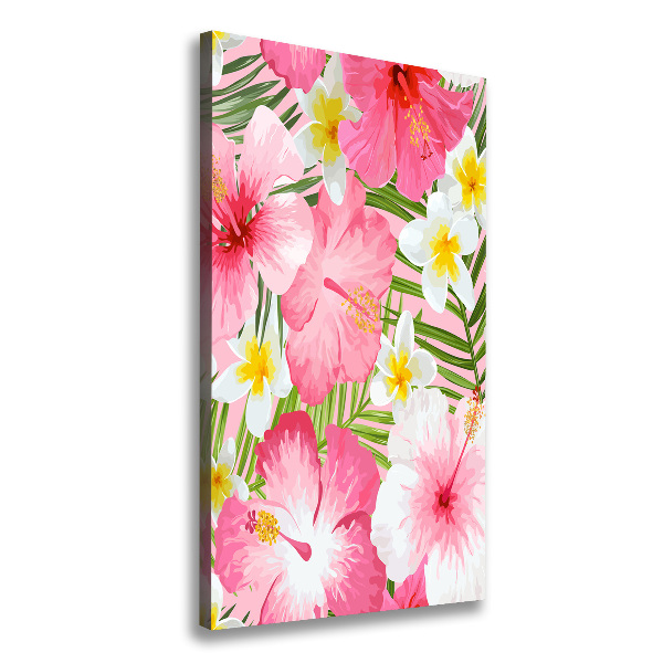 Large canvas wall art Tropical flowers