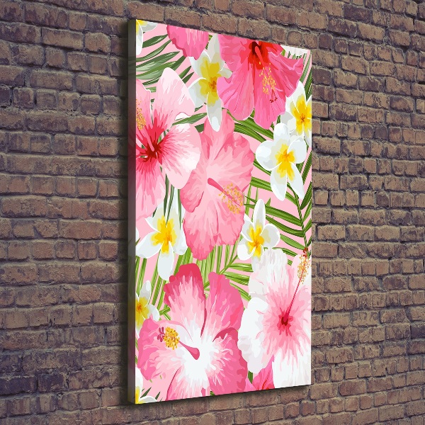 Large canvas wall art Tropical flowers