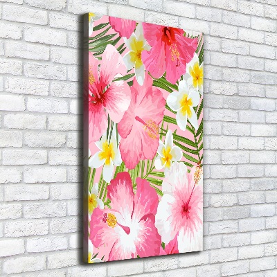 Large canvas wall art Tropical flowers