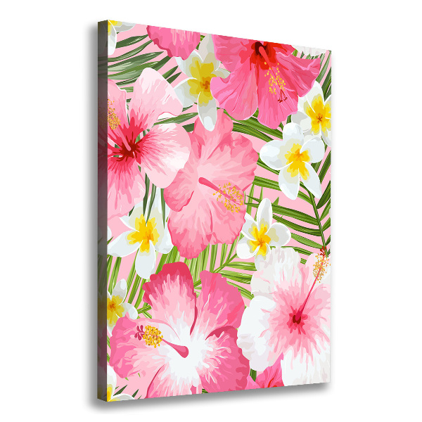 Large canvas wall art Tropical flowers