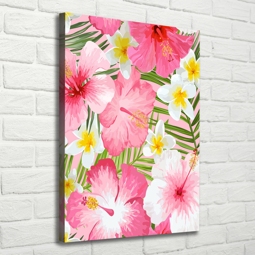 Large canvas wall art Tropical flowers