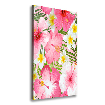 Large canvas wall art Tropical flowers