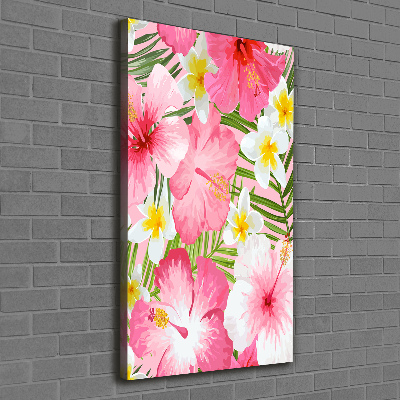 Large canvas wall art Tropical flowers