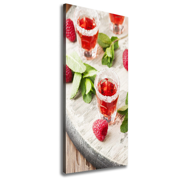 Large canvas wall art Raspberries and drinks