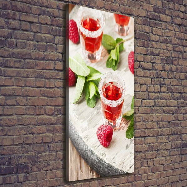 Large canvas wall art Raspberries and drinks