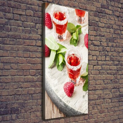 Large canvas wall art Raspberries and drinks