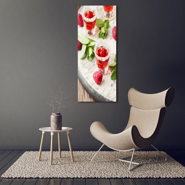 Large canvas wall art Raspberries and drinks