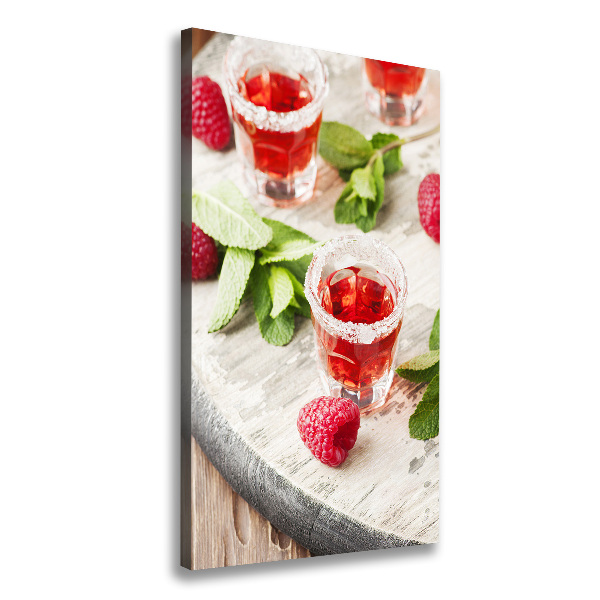 Large canvas wall art Raspberries and drinks