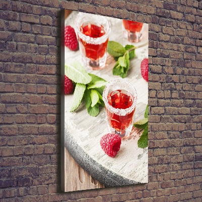 Large canvas wall art Raspberries and drinks