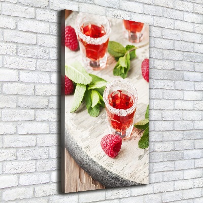 Large canvas wall art Raspberries and drinks