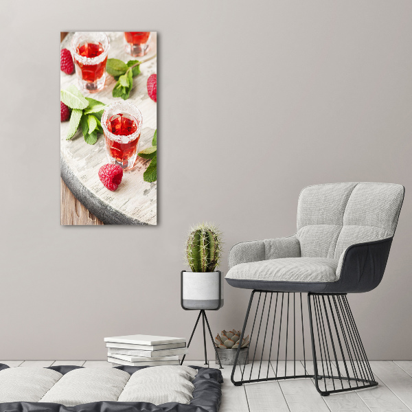 Large canvas wall art Raspberries and drinks