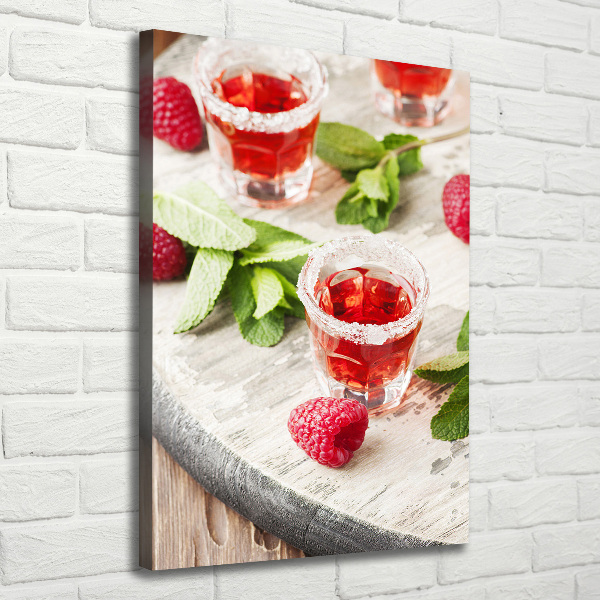 Large canvas wall art Raspberries and drinks