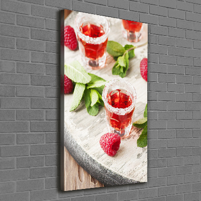 Large canvas wall art Raspberries and drinks