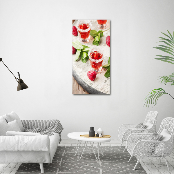 Large canvas wall art Raspberries and drinks