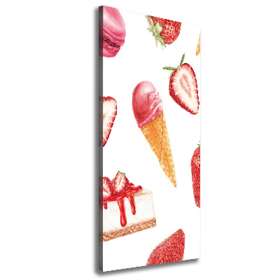 Wall art canvas large Strawberry taste