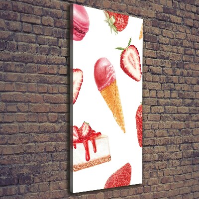 Wall art canvas large Strawberry taste