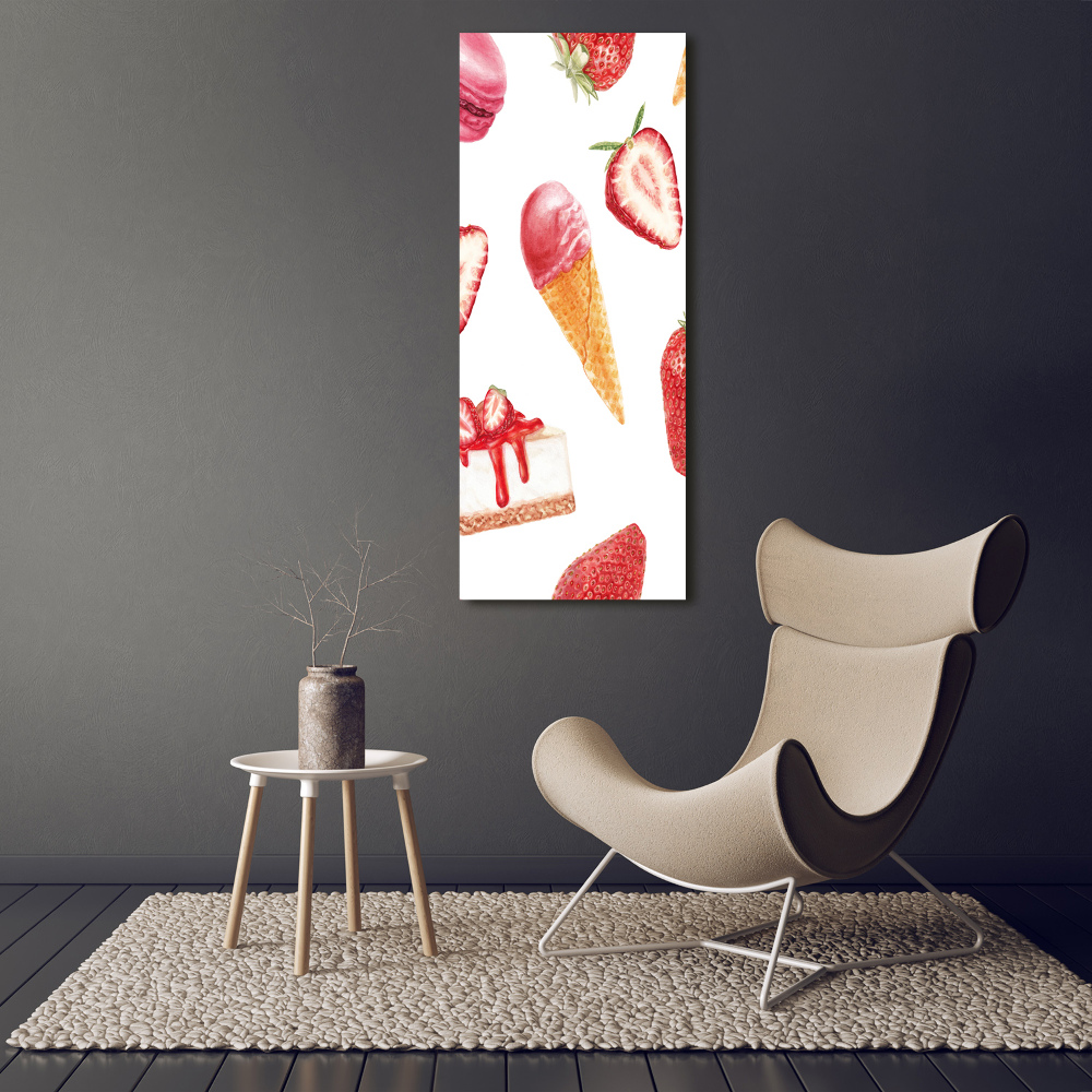 Wall art canvas large Strawberry taste