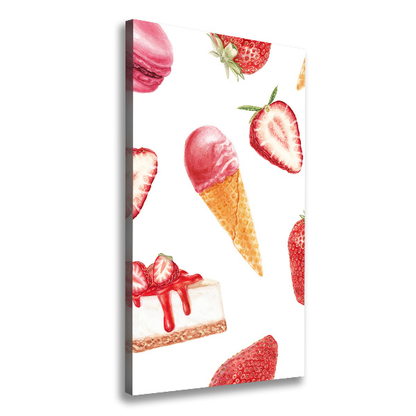 Wall art canvas large Strawberry taste