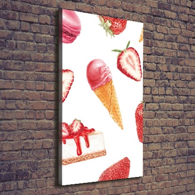 Wall art canvas large Strawberry taste