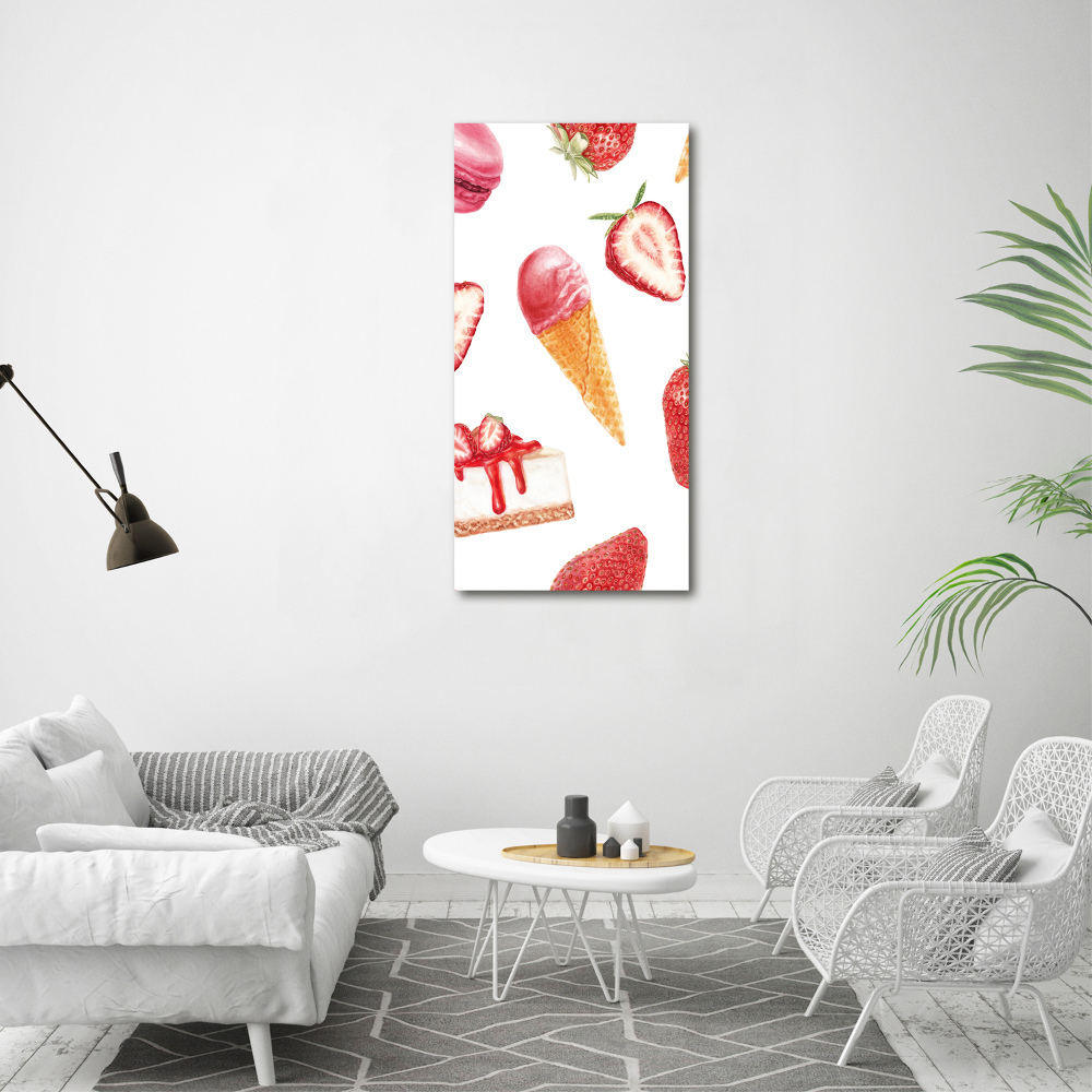 Wall art canvas large Strawberry taste