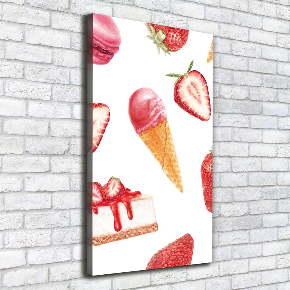 Wall art canvas large Strawberry taste