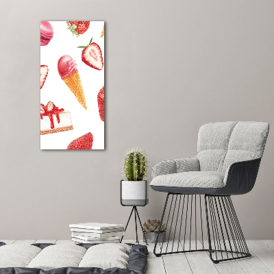 Wall art canvas large Strawberry taste