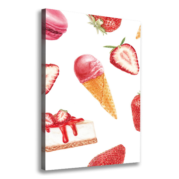 Wall art canvas large Strawberry taste