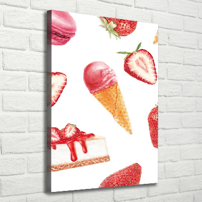 Wall art canvas large Strawberry taste