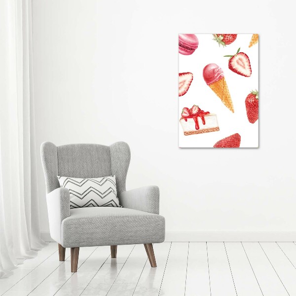 Wall art canvas large Strawberry taste