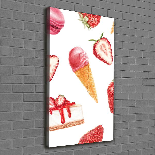 Wall art canvas large Strawberry taste