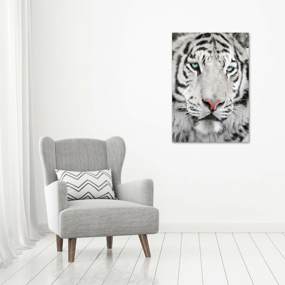 Large canvas wall art White Tiger