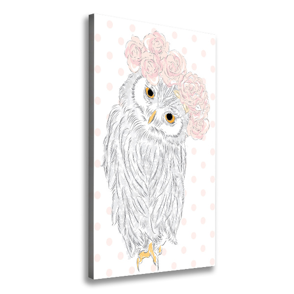 Wall art canvas large Owl in a wreath