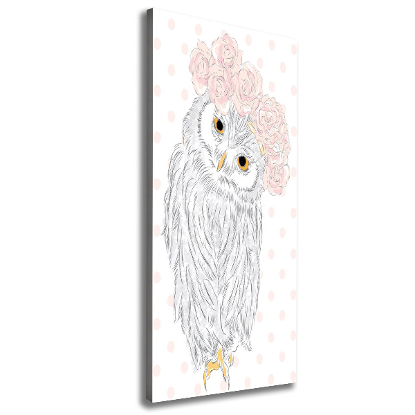 Wall art canvas large Owl in a wreath