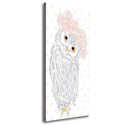 Wall art canvas large Owl in a wreath