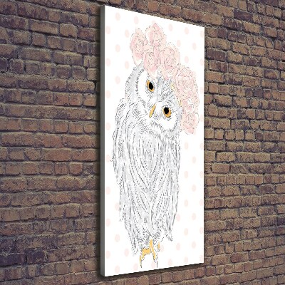 Wall art canvas large Owl in a wreath