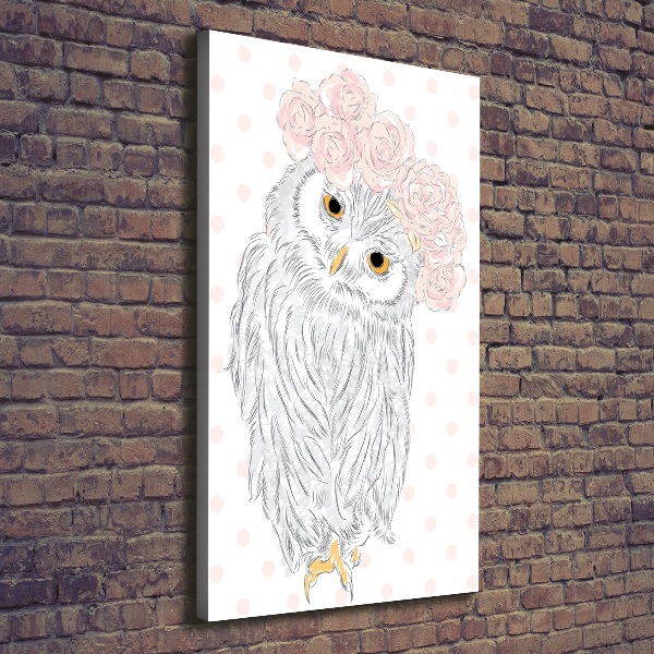 Wall art canvas large Owl in a wreath