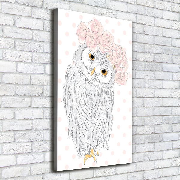 Wall art canvas large Owl in a wreath