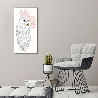 Wall art canvas large Owl in a wreath