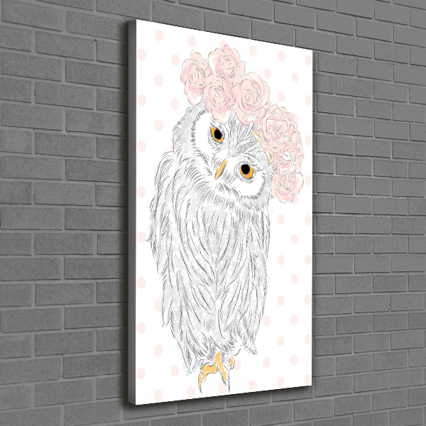 Wall art canvas large Owl in a wreath