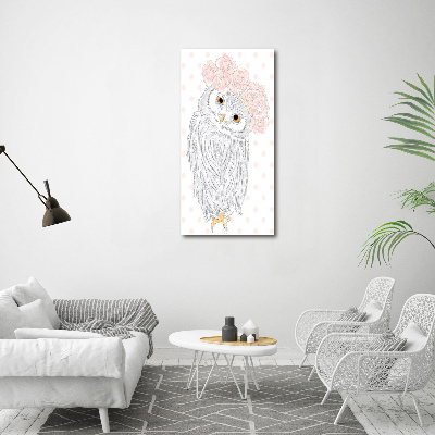 Wall art canvas large Owl in a wreath