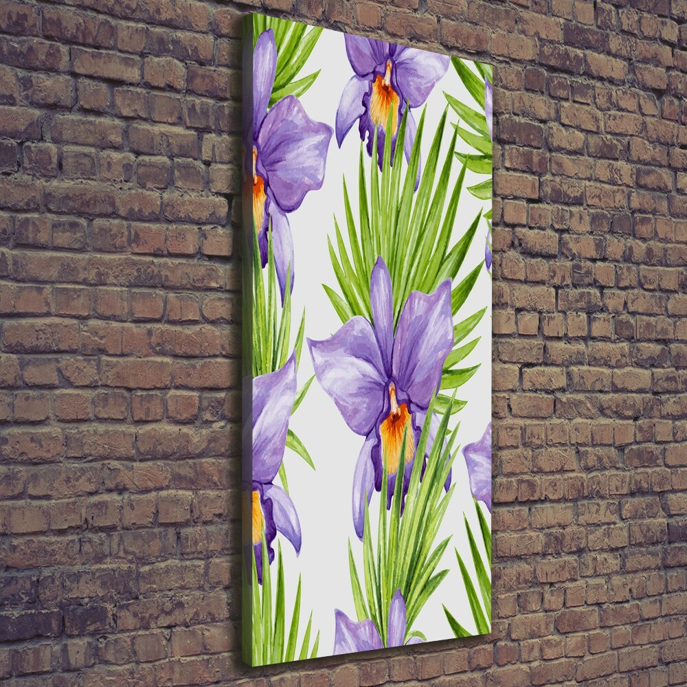 Canvas print Orchid and palm trees