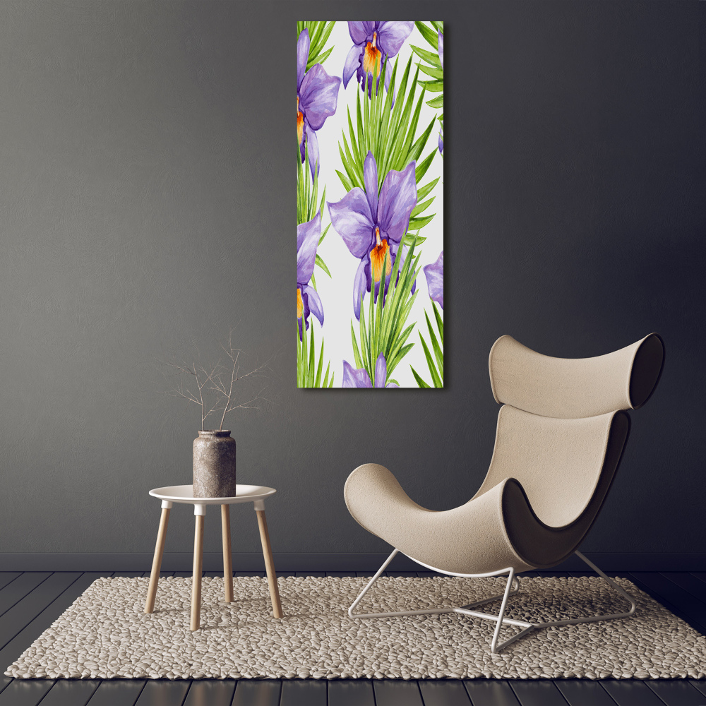 Canvas print Orchid and palm trees