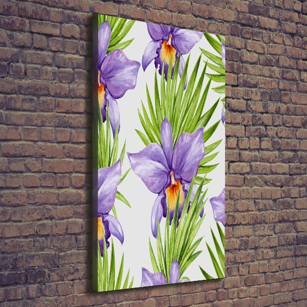 Canvas print Orchid and palm trees