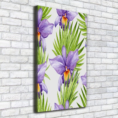 Canvas print Orchid and palm trees