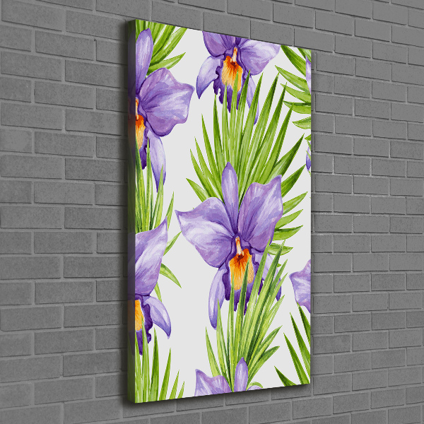 Canvas print Orchid and palm trees