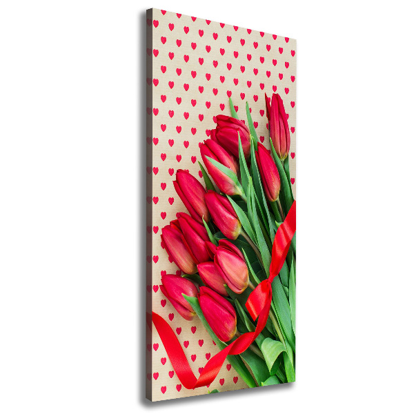 Canvas wall art Red tulips